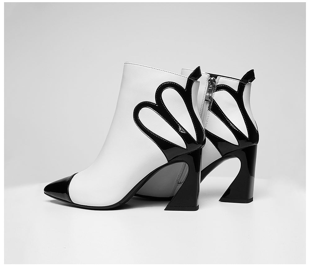 Fashion Design Boots Special Square Heel High Quality Genuine Leather Sexy Pointed Toe Shoes New Women's Boots - LiveTrendsX
