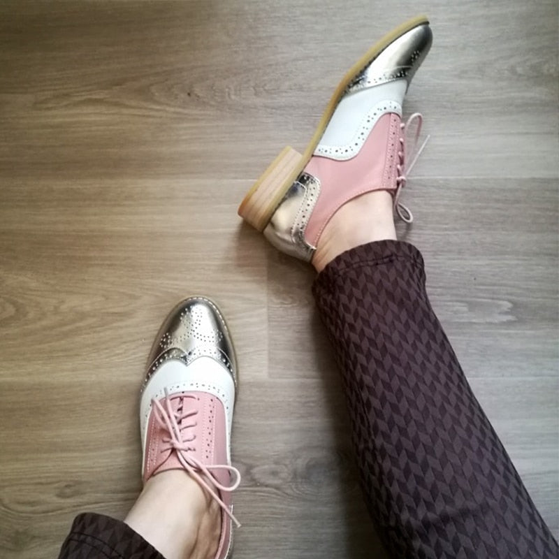 Genuine Leather Oxford Shoes Loafers For Women
