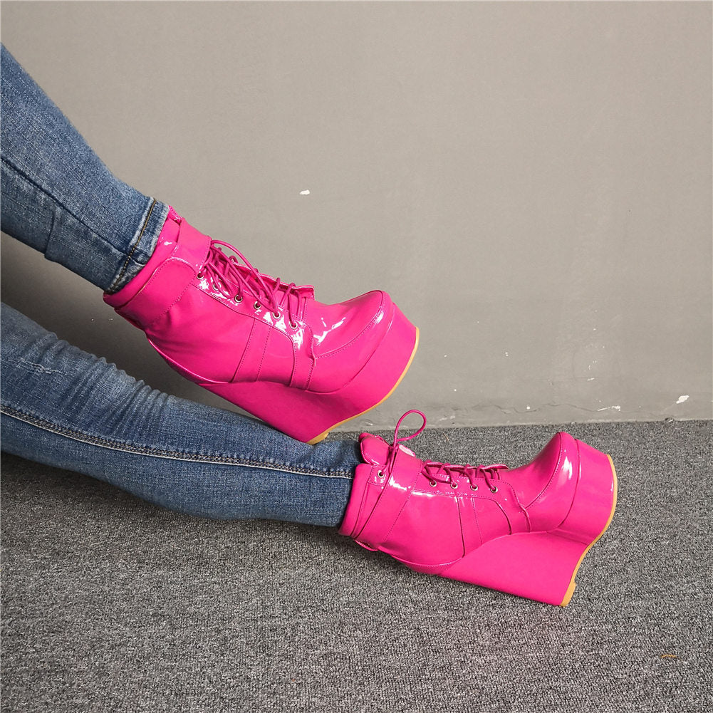 New Plus Size 47 Autumn Winter Ankle Boots Shoes Woman Platform Sexy High Heels Wedges Shoes Women Boots - LiveTrendsX