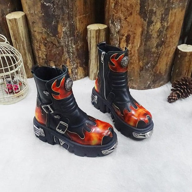 New Original Genuine Leather Women's Boots Boutique Handmade Martin Boots First Layer Leather Knight Boots Autumn Winter Boots - LiveTrendsX