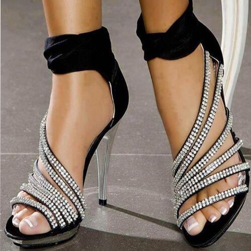 Ankle Strap High Heels Sandals Women Ruffles Sandals Summer Solid Lace-Up Chaussure Femme Talon - LiveTrendsX