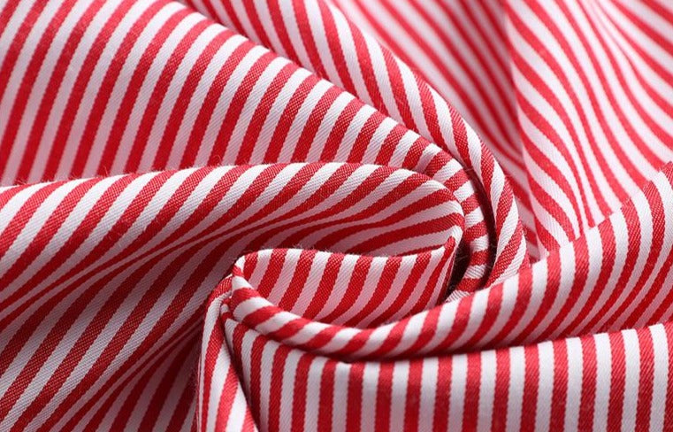 Striped shirt dress in the long temperament  new summer casual waist - cinching a-line skirt - LiveTrendsX