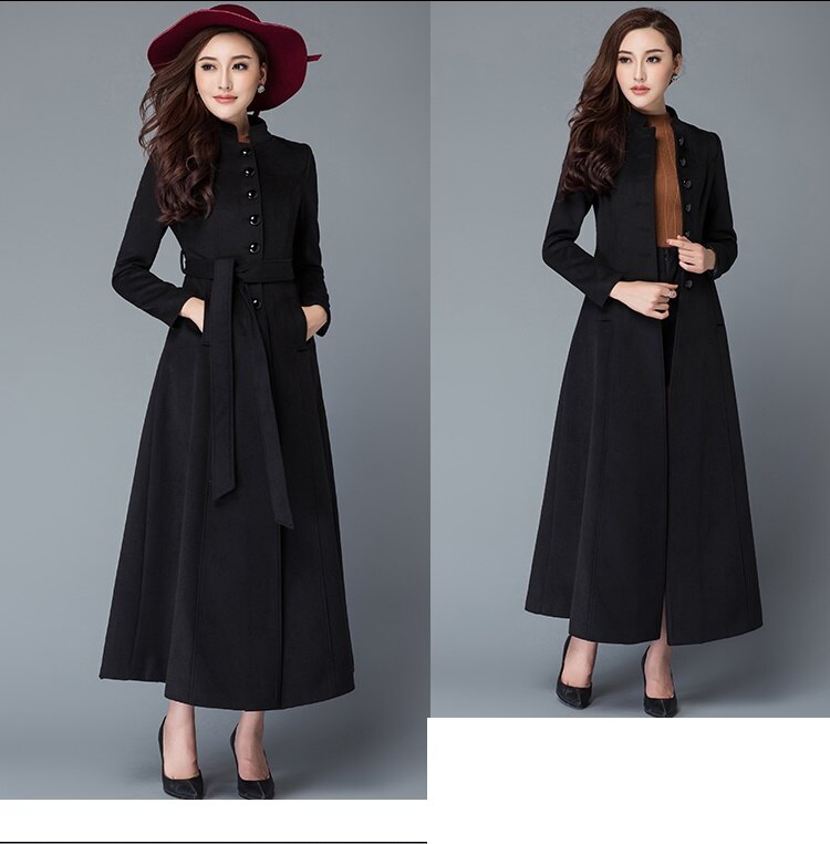 Classic women clothing Autumn Winter coat of women's cashmere New plus size Woolen coat High grade Fabric Korea Long woman coat - LiveTrendsX