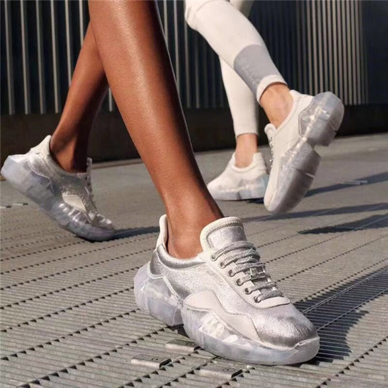Casual Bling women's shoes zapato de mujer crystal white shoes platform rhinestone leather comfortable women's shoes. - LiveTrendsX
