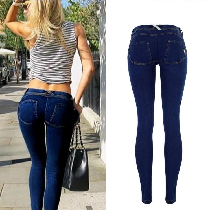 Sexy Low Waist Jeans Woman Peach Push Up Hip Skinny Denim Pant  Boyfriend Jean For Women Elastic Leggings grey Jeans Plus Size - LiveTrendsX