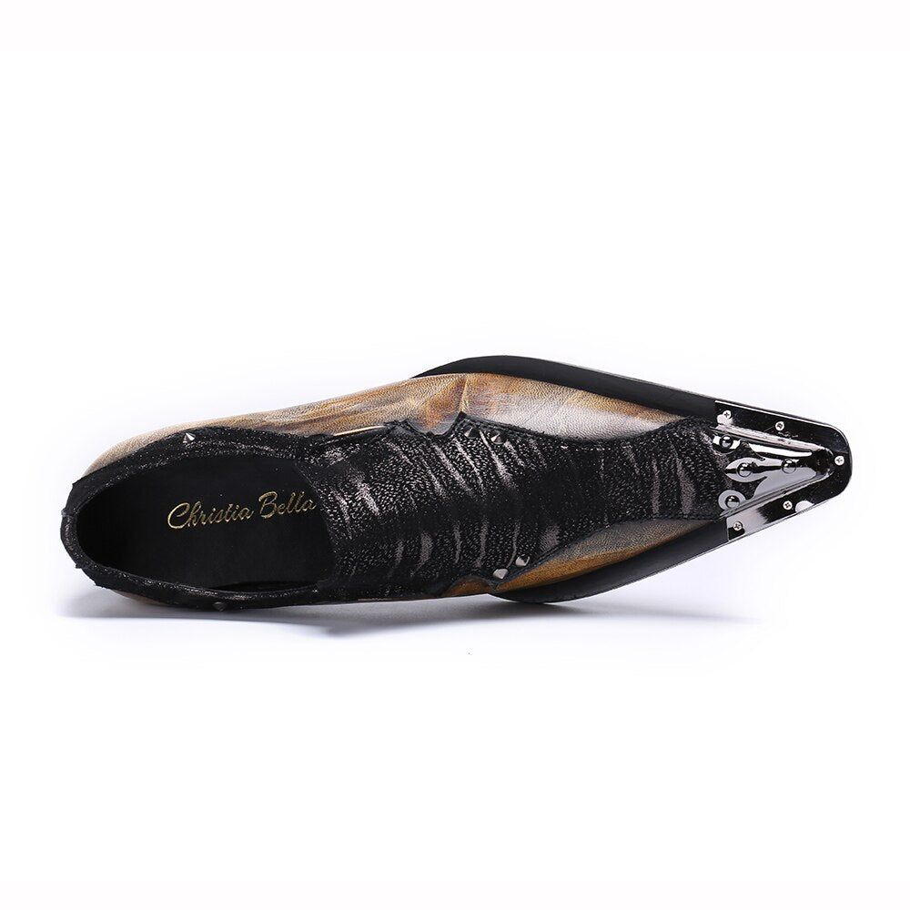 Genuine Leather Pointed Toe Men Dress Shoes