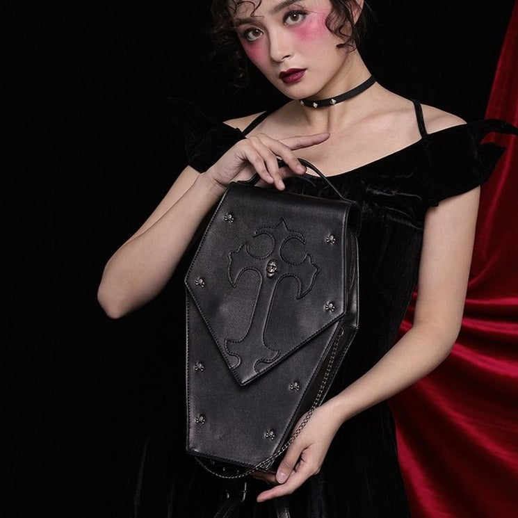 Steampunk Shoulder Bags Vintage Women Skull Handbags Gothic Messenger Crossbody Bag Ladies Rivet Top-Handle Back Pack - LiveTrendsX