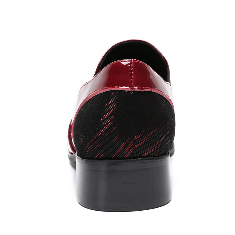 Mens Genuine Leather Red Party Wedding Formal Shoes