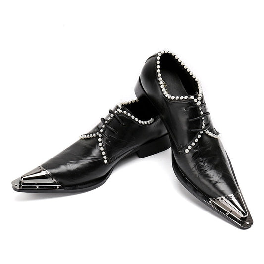 Wedding Party Shoes with Metal Tip Men's Oxfords Plus Size