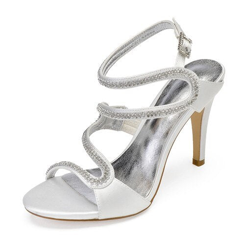 High Heels Crystals Wedding Sandals Open Toe