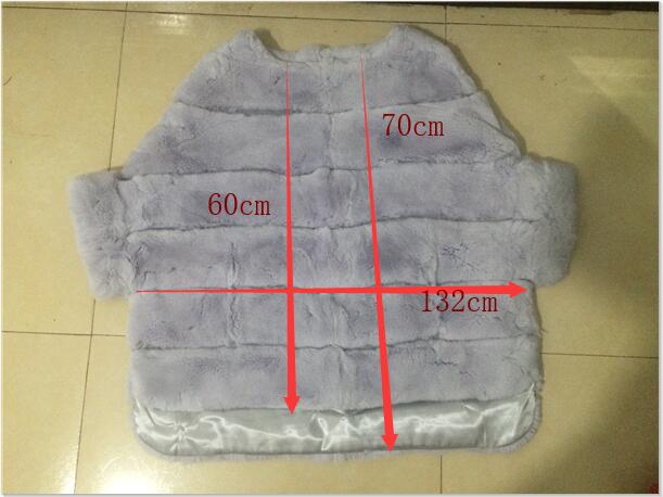 real rex rabbit fur poncho coat jacket stripe with batwing sleeve furry winter warm half sleeve  pink clothes pullover tops - LiveTrendsX