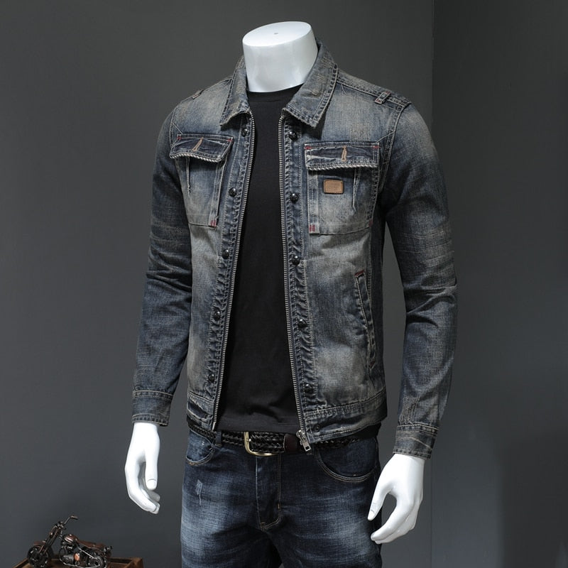 Denim Jacket Jeans Vintage Clothes Retro Men's Coat Plus-Size Casual New Slim High Quality Classics Jacket Size M-5XL - LiveTrendsX