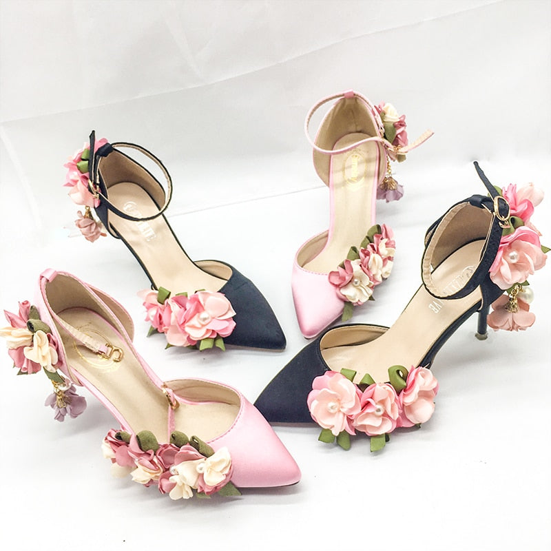 High Heels Lace Flower Pearl Formal Dress Shoes LiveTrendsX High Heels Lace Flower Pearl Formal Dress Shoes LiveTrendsX