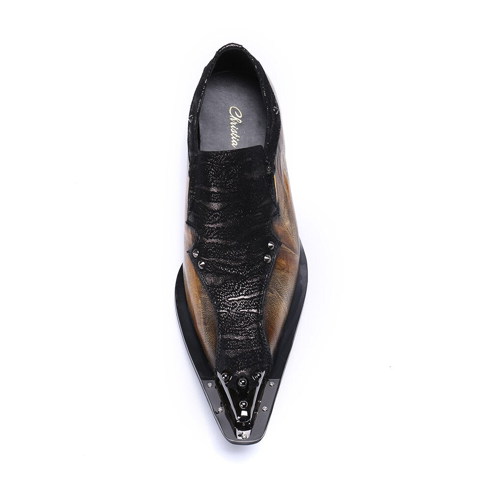 Genuine Leather Pointed Toe Men Dress Shoes
