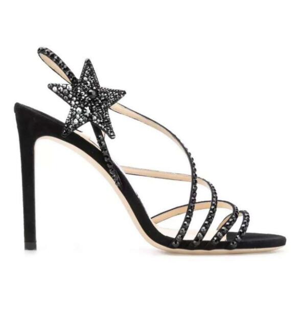 Crystal Embellished Five-pointed Stars High Heel Sandals