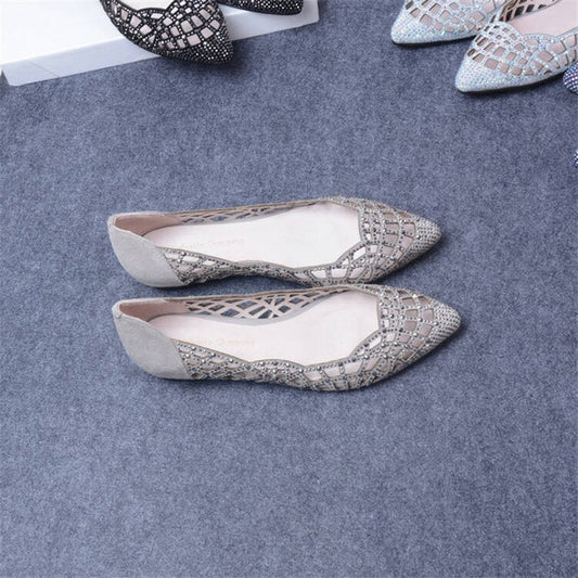 sandal women fashional designer genuine leather diamond shiny sandal shoes lady summer flats retro dicty confirtable shoes - LiveTrendsX