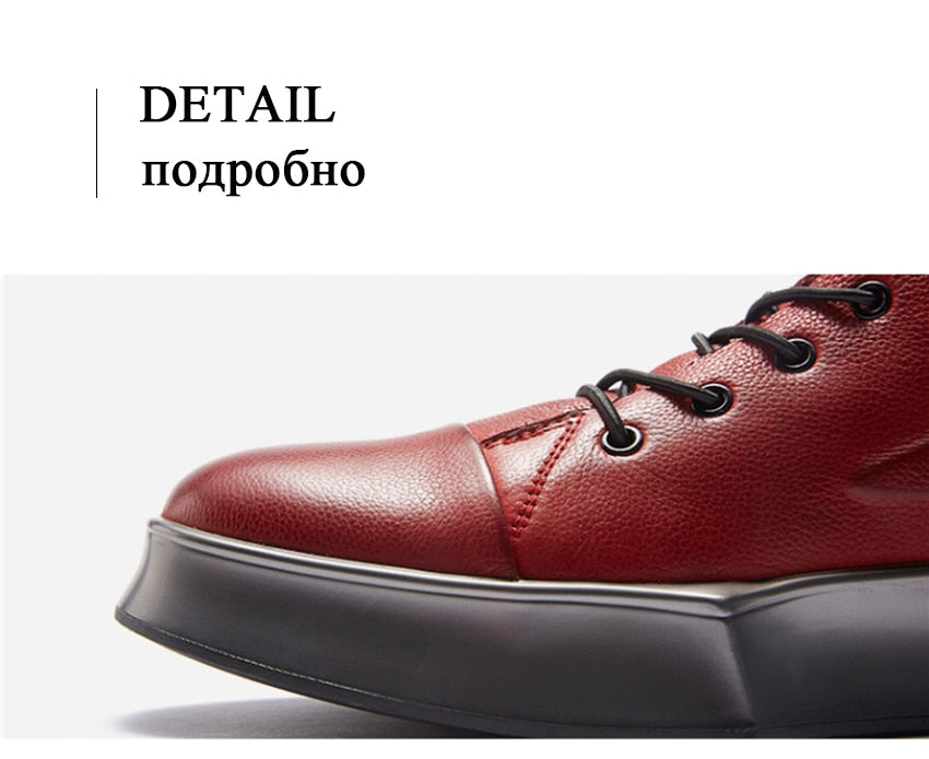 Genuine Leather Boots Men  Martins Boot Men Shoes Luxury Brand Formal Shoes Men Fashion Winter Shoes Men Fur - LiveTrendsX