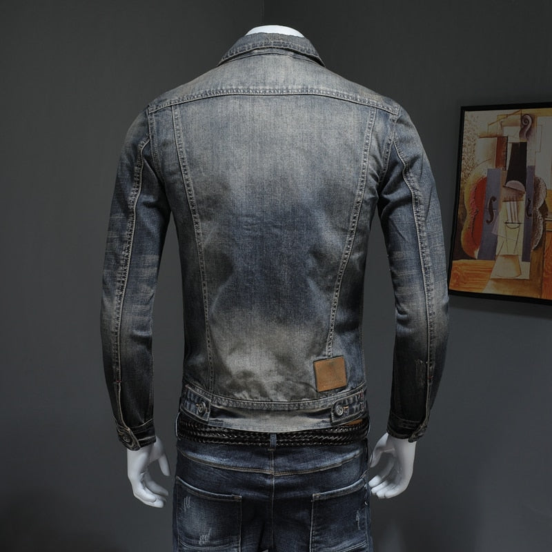 Denim Jacket Jeans Vintage Clothes Retro Men's Coat Plus-Size Casual New Slim High Quality Classics Jacket Size M-5XL - LiveTrendsX