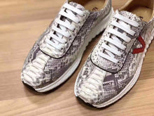 Load image into Gallery viewer, Latest Genuine real genuine python skin men shoe nature beige color high end quality snake skin sneaker for men cow skin lining - LiveTrendsX
