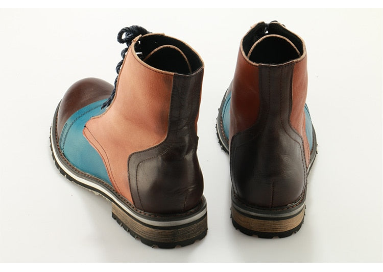 Men's Leather Suede Lace-Up Martin Boots - LiveTrendsX made-to-order fit view 3