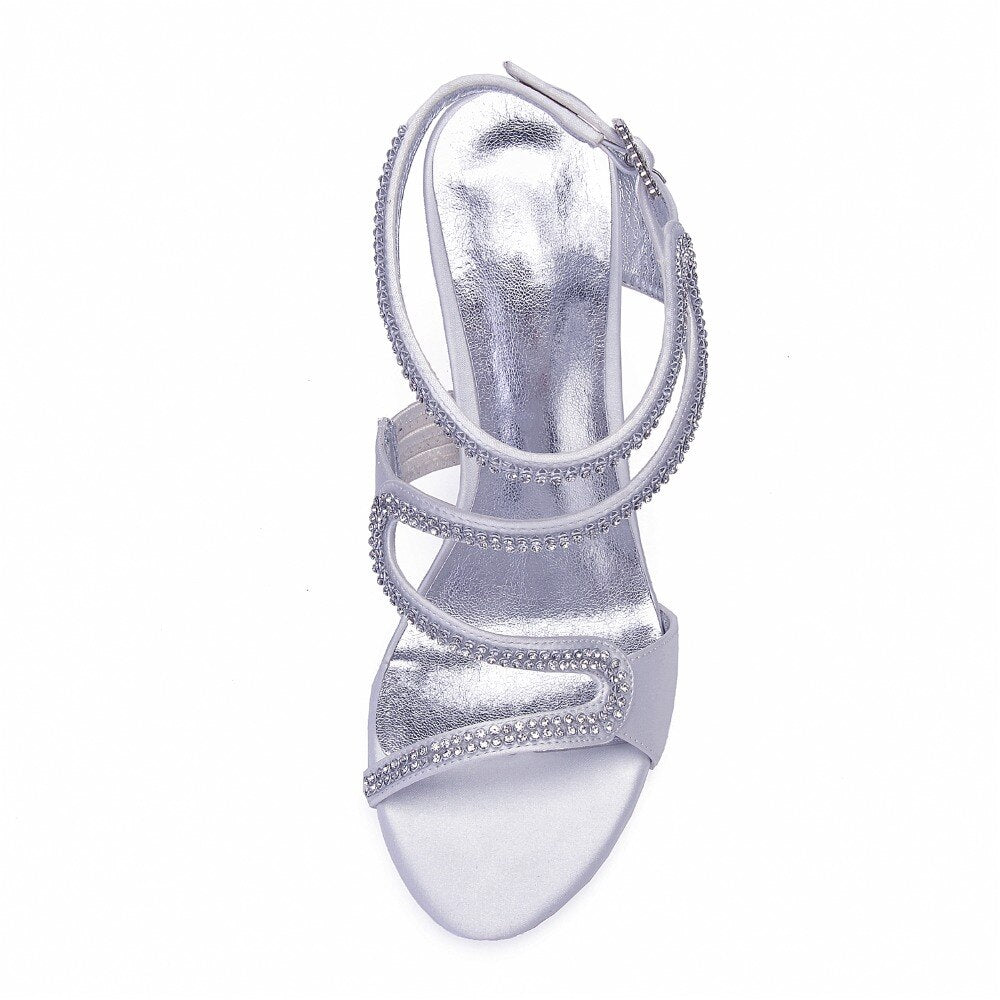 High Heels Crystals Wedding Sandals Open Toe