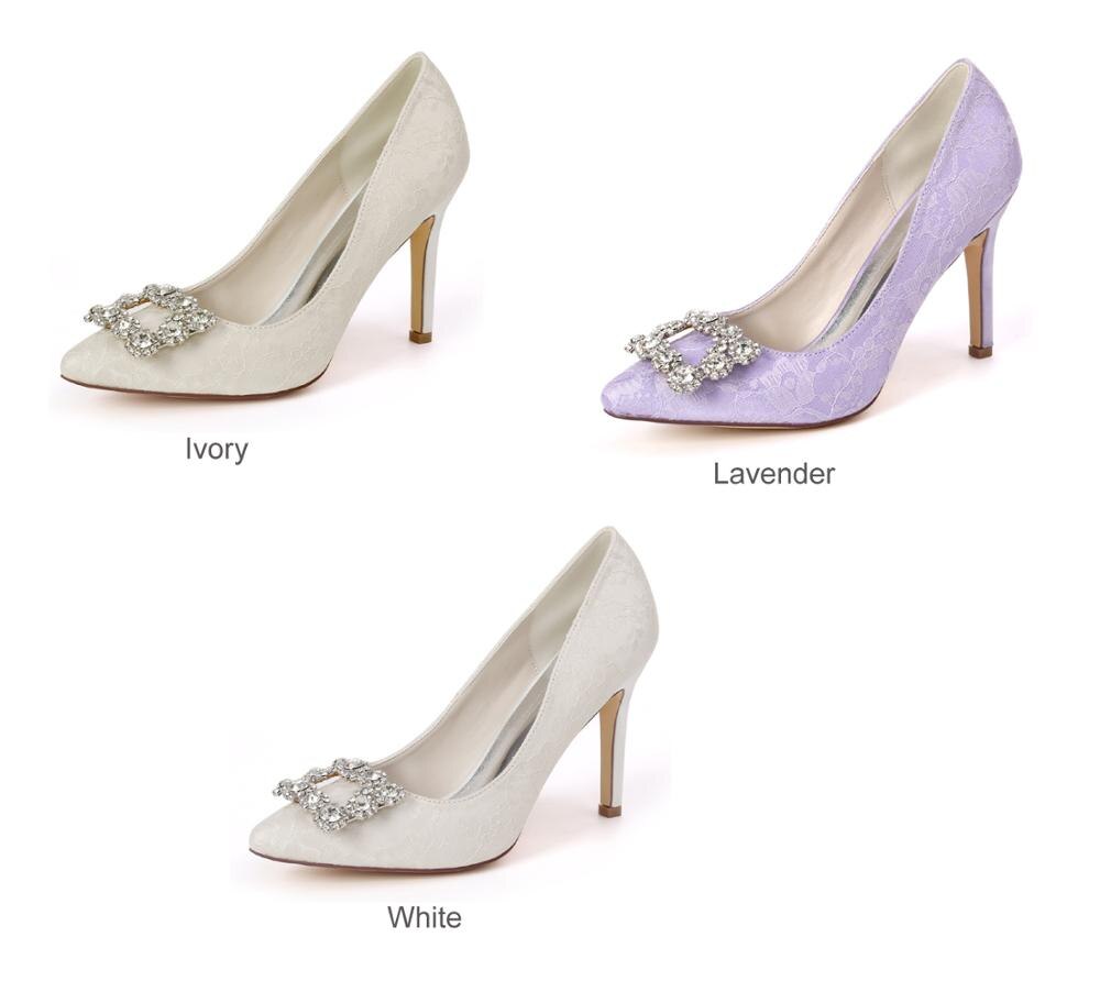 Elegant lace bridal heels pointed toe lady pumps