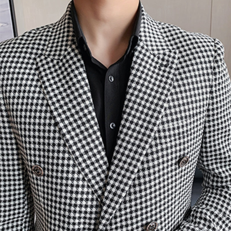 Double Breasted Blazer Social Mens Suit