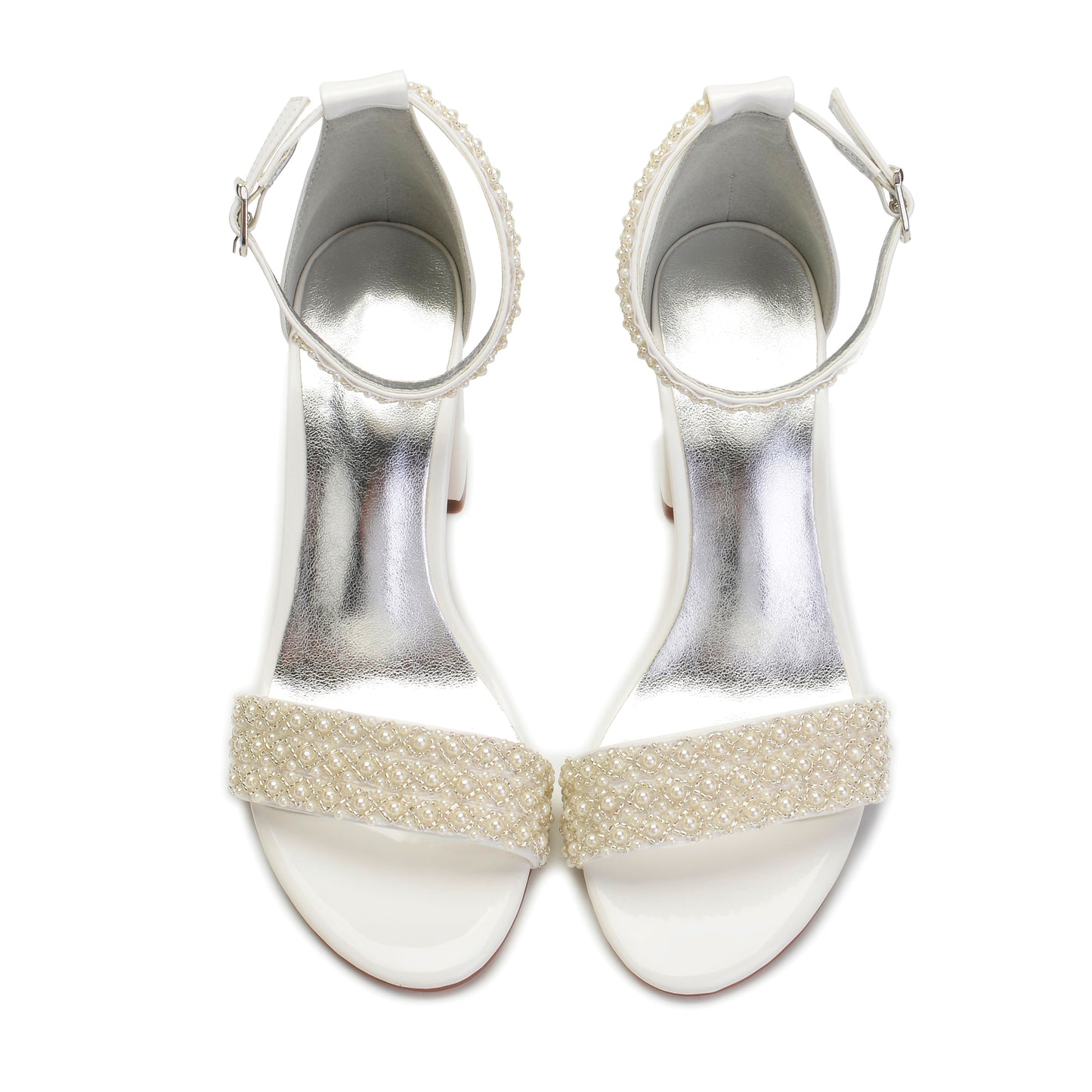 High Heels PU Pearls Wedding Sandals Shoe for Bride