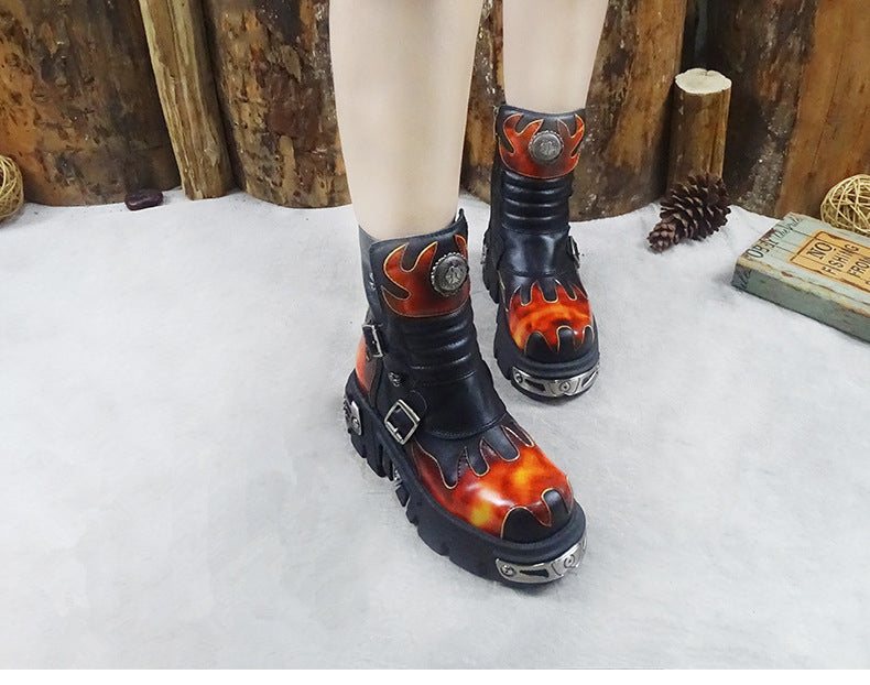 New Original Genuine Leather Women's Boots Boutique Handmade Martin Boots First Layer Leather Knight Boots Autumn Winter Boots - LiveTrendsX