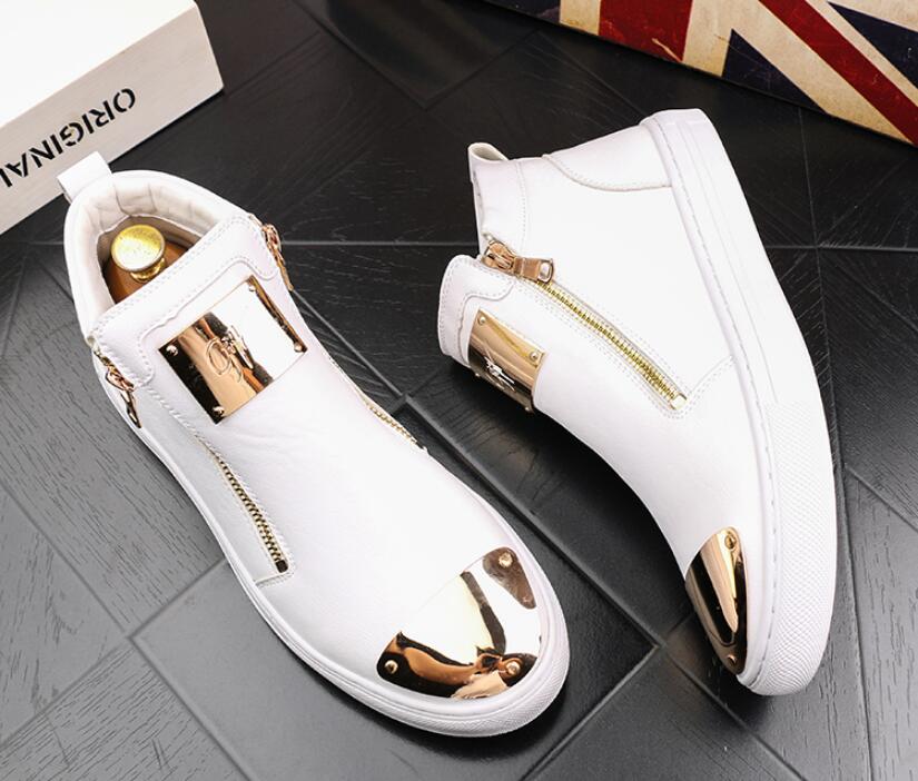 High Quality Men High Top British Style Shoes Mens Causal Luxury Shoes Red white Bottom rubber Shoes for Male Casual Ankle Boots - LiveTrendsX