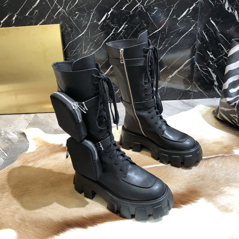 Women's Shoes 19 Autumn and Winter  Martin Boots Fashion  Round Head short boots angle boots chelsea boots  patent leather - LiveTrendsX