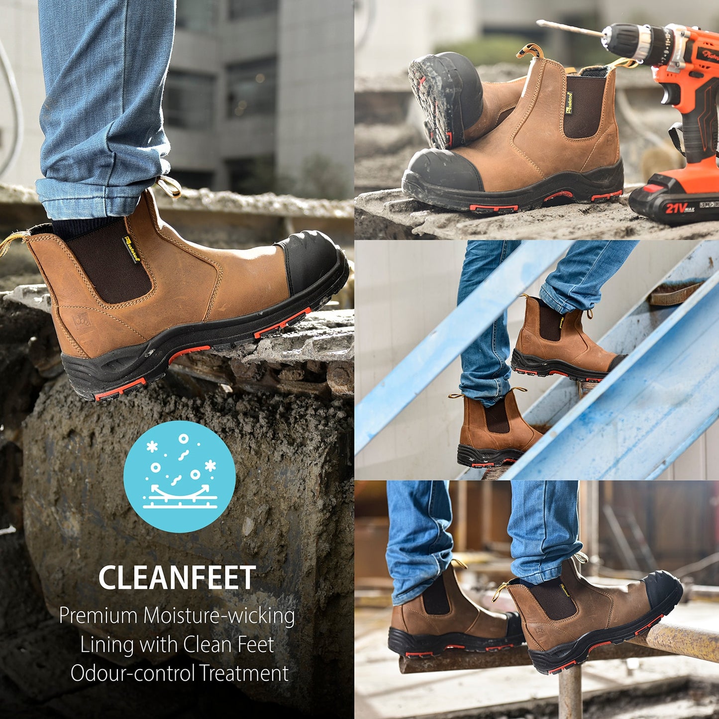 Wide Fit Work Boots For Men & Women Chelsea Safety Shoes