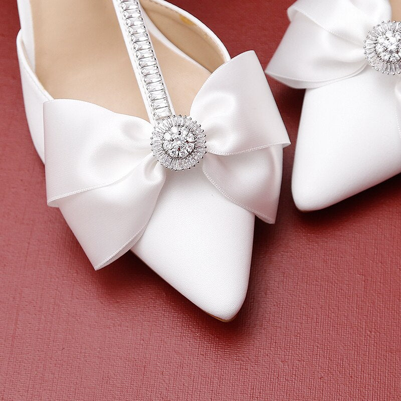 T-shaped wristband bridal wedding shoes