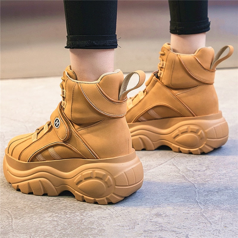 Women's Platform Sneakers Fashion Brand Women Chunky Sneakers Comfort  Casual Woman Dad Shoes Ladies Footwear Yellow - LiveTrendsX