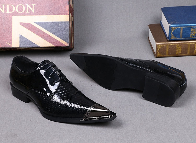 Male Scale Genuine Leather Oxfords Shoes
