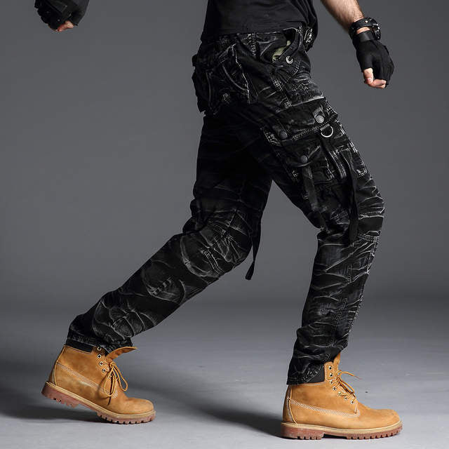 Tactical camo Cargo Pants Men Army Military SWAT Pants Combat Paintball Male Casual Many Pockets Work Black Cargo Trousers - LiveTrendsX