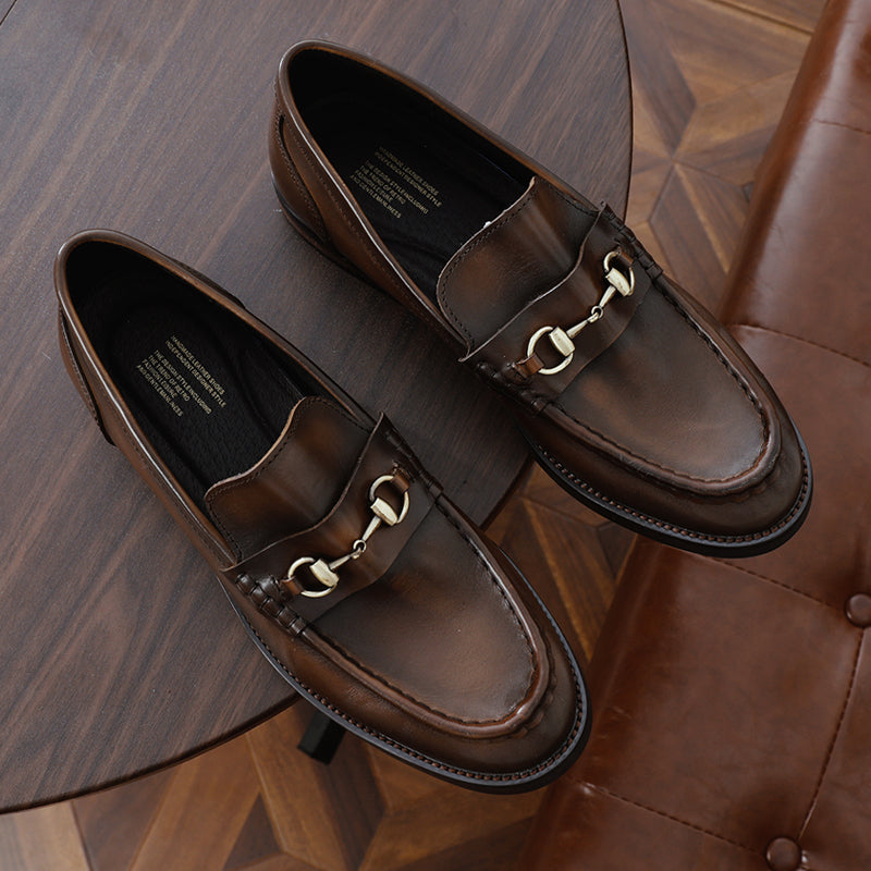 Men's new trends leather slip-on retro loafers