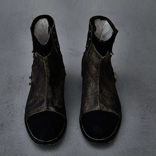 Deconstructed genderless functional boots