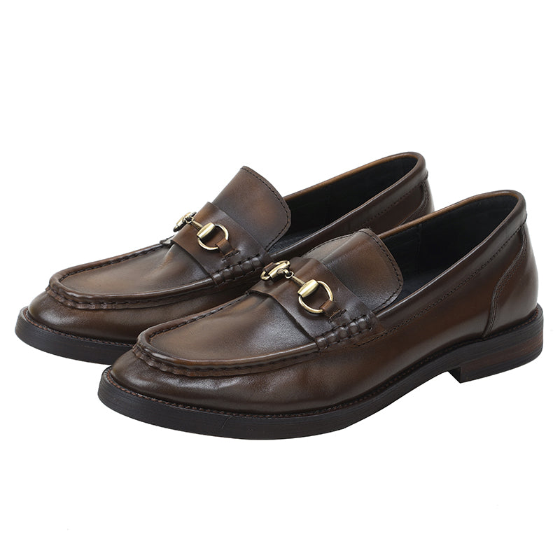 Men's new trends leather slip-on retro loafers