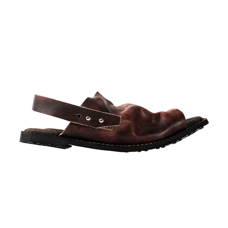 Custom cowhide slip-on sandals for men and women