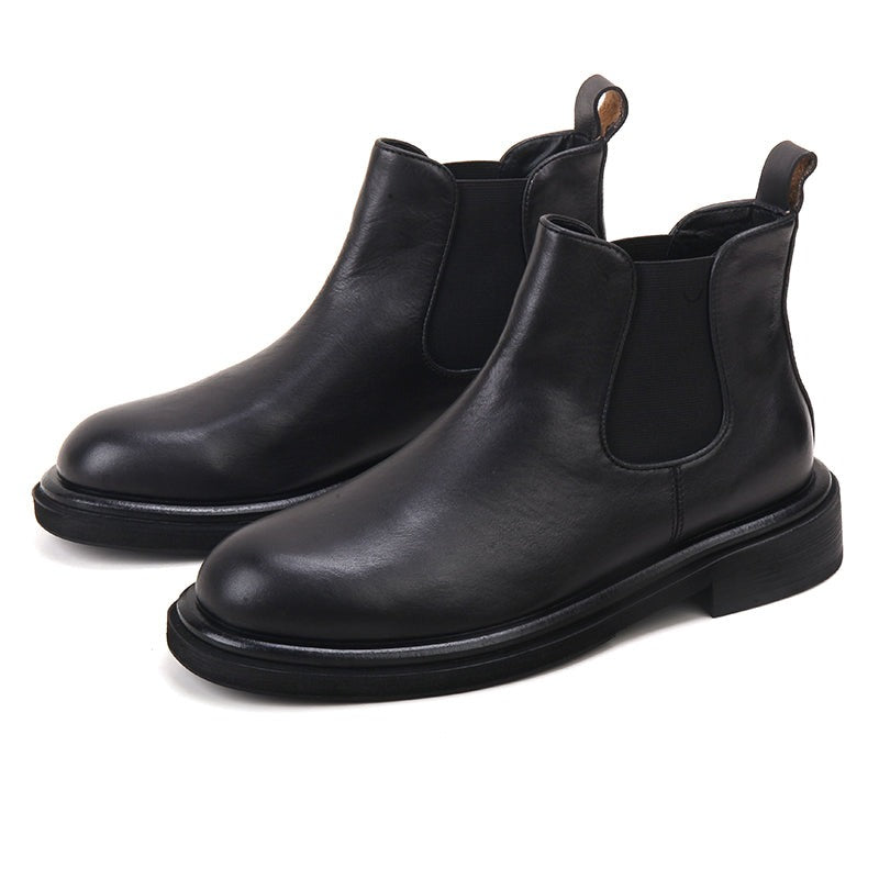 Men's thick sole heightening trendy breathable chelsea boots
