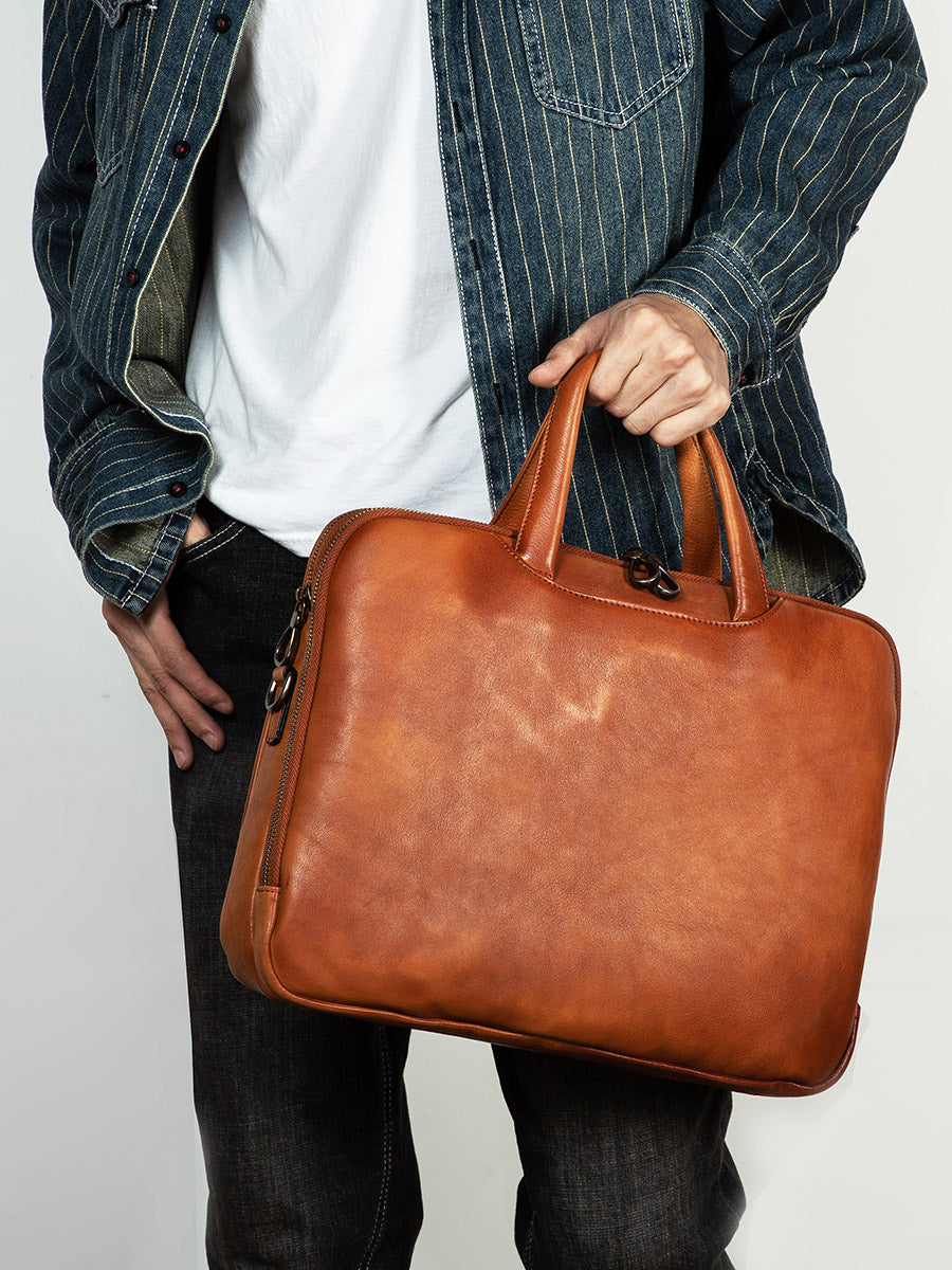 Men's bag business retro men's handbag