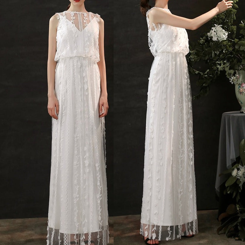 Lace Satin 2 Piece Wedding Dress