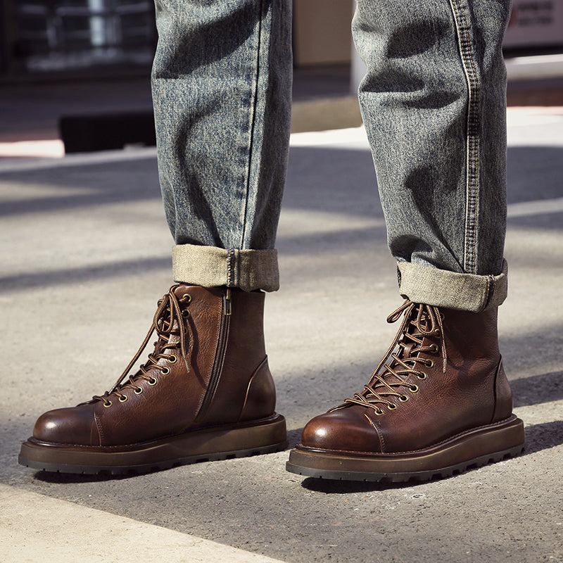 Men's trend heightening soft bottom martin boots