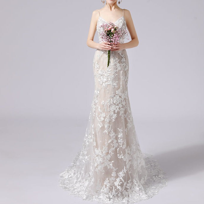 New Sling Lace Trailing Wedding Dress