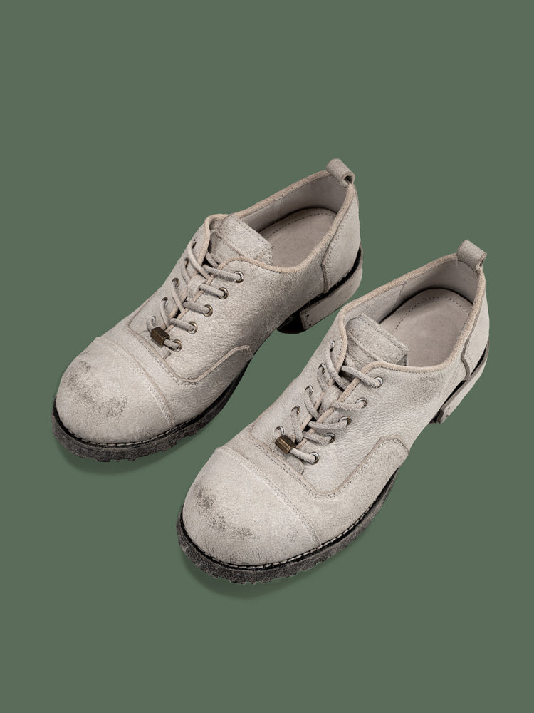 Men's and women's oxford three break leather shoes