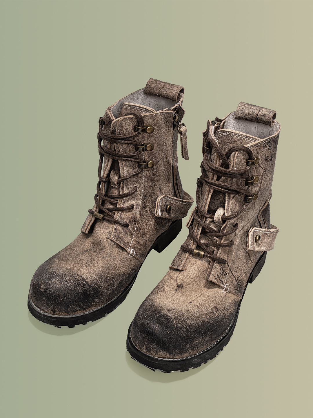 Niche high top handmade tooling men's and women's boots