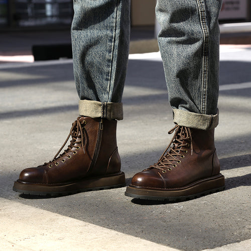 Men's trend heightening soft bottom martin boots