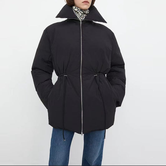 Women's fashion down jacket stand collar slim warm coat
