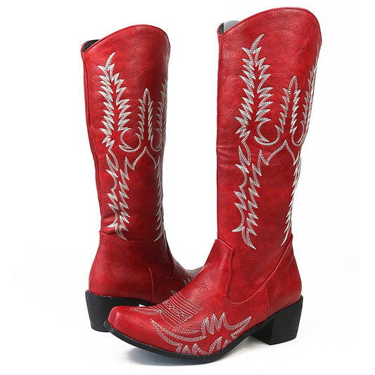 Embroidery Classic Vintage Retro Cowgirls Women's Shoes
